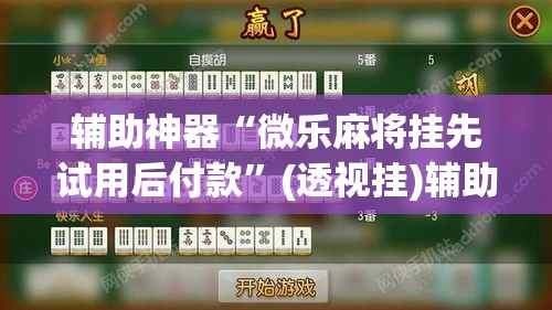 辅助神器“微乐麻将挂先试用后付款”(透视挂)辅助透视教程