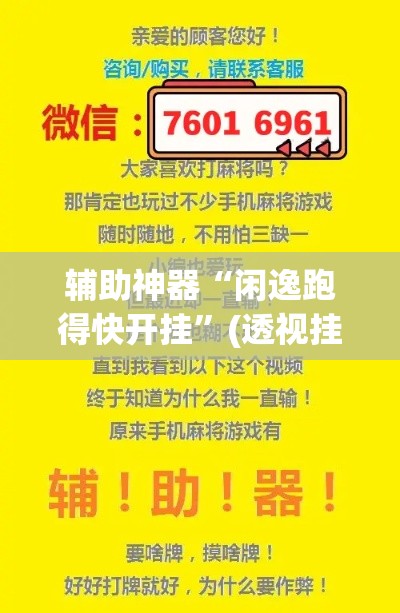 辅助神器“闲逸跑得快开挂”(透视挂)辅助透视教程