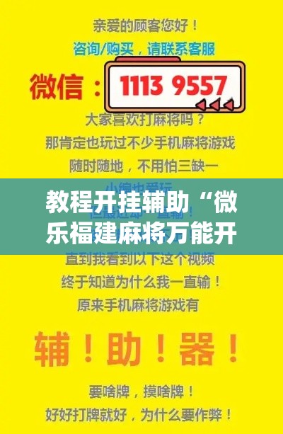 教程开挂辅助“微乐福建麻将万能开挂器”(透视挂)辅助透视教程