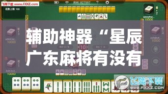 辅助神器“星辰广东麻将有没有挂”(透视挂)辅助透视教程