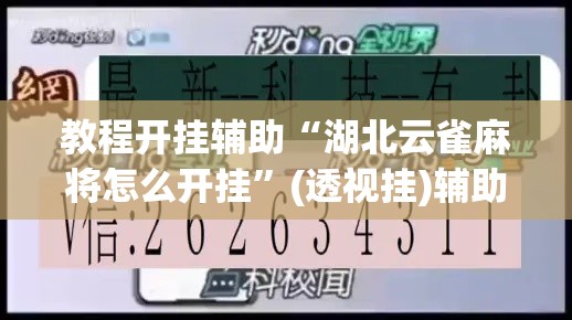 教程开挂辅助“湖北云雀麻将怎么开挂”(透视挂)辅助透视教程