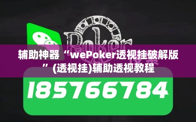 辅助神器“wePoker透视挂破解版”(透视挂)辅助透视教程