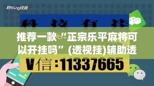 推荐一款“正宗乐平麻将可以开挂吗	”(透视挂)辅助透视教程