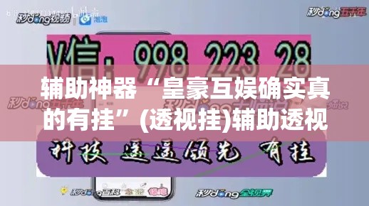 辅助神器“皇豪互娱确实真的有挂”(透视挂)辅助透视教程