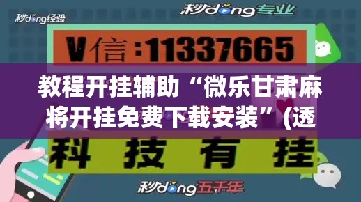 教程开挂辅助“微乐甘肃麻将开挂免费下载安装”(透视挂)辅助透视教程