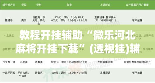 教程开挂辅助“微乐河北麻将开挂下载”(透视挂)辅助透视教程