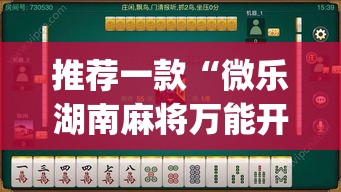 推荐一款“微乐湖南麻将万能开挂器免费”(透视挂)辅助透视教程