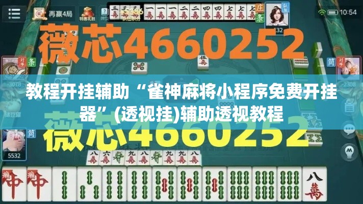 教程开挂辅助“雀神麻将小程序免费开挂器”(透视挂)辅助透视教程