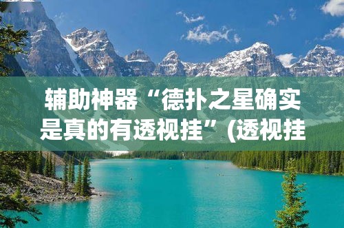 辅助神器“德扑之星确实是真的有透视挂”(透视挂)辅助透视教程
