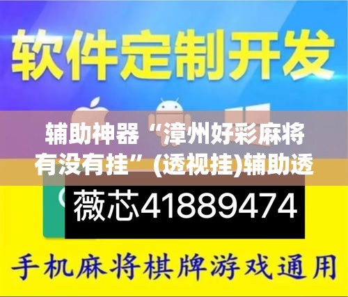 辅助神器“漳州好彩麻将有没有挂”(透视挂)辅助透视教程