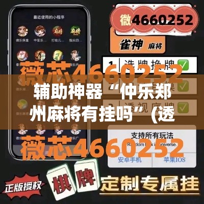 辅助神器“仲乐郑州麻将有挂吗”(透视挂)辅助透视教程