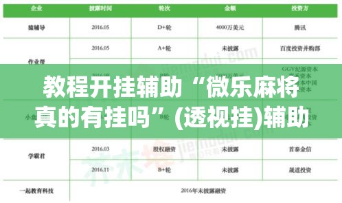 教程开挂辅助“微乐麻将真的有挂吗”(透视挂)辅助透视教程