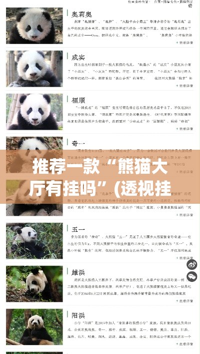 推荐一款“熊猫大厅有挂吗	”(透视挂)辅助透视教程