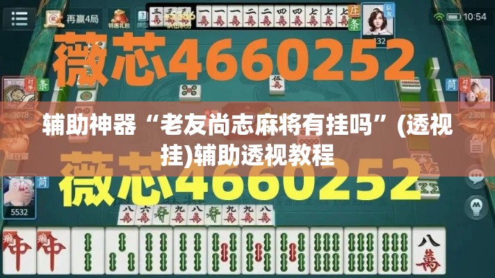 辅助神器“老友尚志麻将有挂吗”(透视挂)辅助透视教程