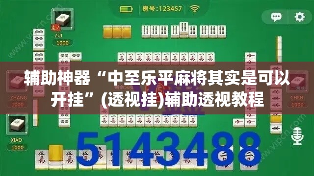 辅助神器“中至乐平麻将其实是可以开挂”(透视挂)辅助透视教程