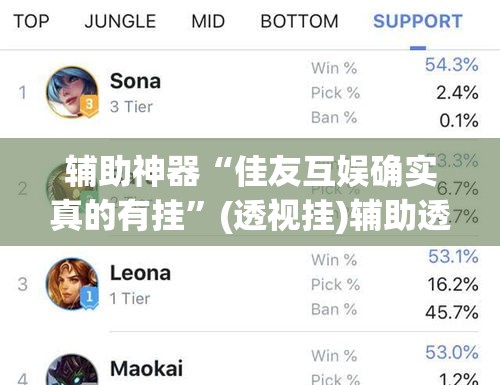 辅助神器“佳友互娱确实真的有挂	”(透视挂)辅助透视教程