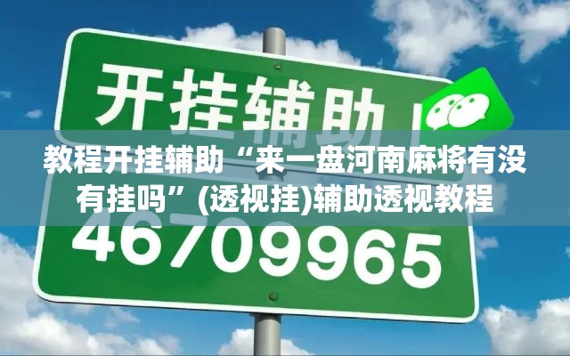 教程开挂辅助“来一盘河南麻将有没有挂吗	”(透视挂)辅助透视教程