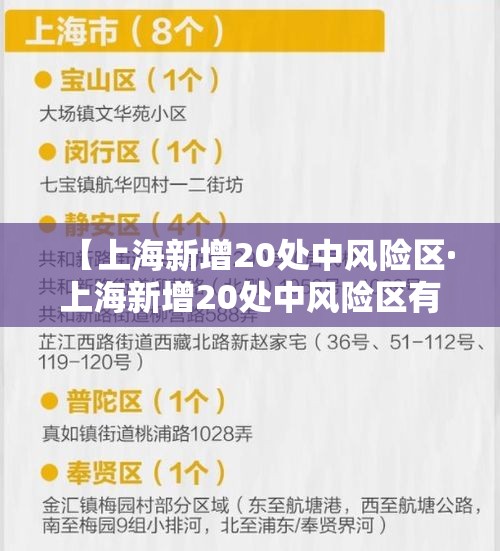 【上海新增20处中风险区·上海新增20处中风险区有哪些】