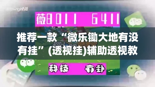 推荐一款“微乐锄大地有没有挂	”(透视挂)辅助透视教程