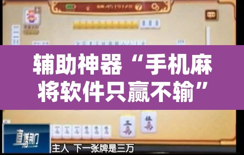 辅助神器“手机麻将软件只赢不输”(透视挂)辅助透视教程