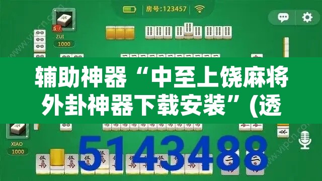 辅助神器“中至上饶麻将外卦神器下载安装”(透视挂)辅助透视教程