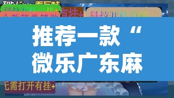 推荐一款“微乐广东麻将万能开挂器	”(透视挂)辅助透视教程
