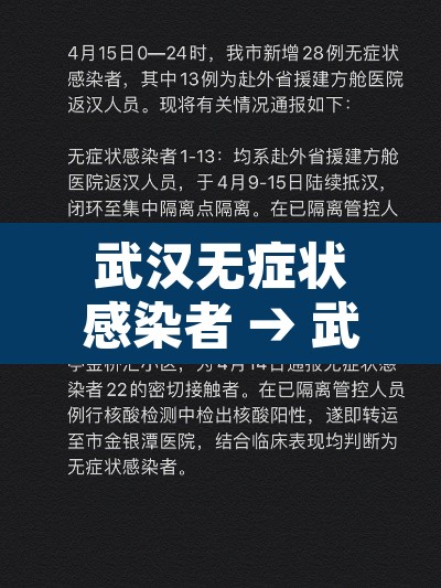武汉无症状感染者 → 武汉无症状感染者隔离政策 武汉无症状感染者 → 武汉无症状感染者隔离政策