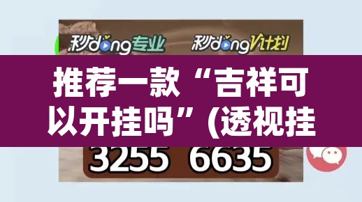 推荐一款“吉祥可以开挂吗”(透视挂)辅助透视教程