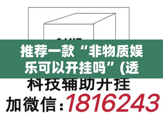 推荐一款“非物质娱乐可以开挂吗”(透视挂)辅助透视教程