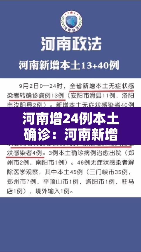 河南增24例本土确诊:河南新增一列本土 河南增24例本土确诊:河南新增一列本土