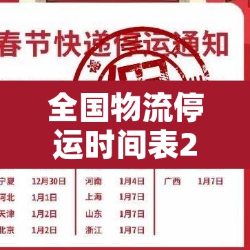 全国物流停运时间表2022:2021年全国物流停运时间表!请抓紧备货! 全国物流停运时间表2022:2021年全国物流停运时间表!请抓紧备货!