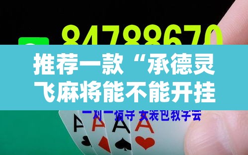 推荐一款“承德灵飞麻将能不能开挂”(透视挂)辅助透视教程