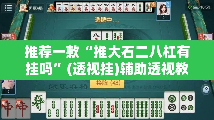 推荐一款“推大石二八杠有挂吗”(透视挂)辅助透视教程