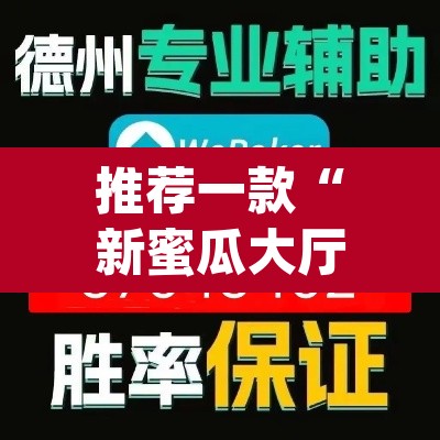 推荐一款“新蜜瓜大厅怎么开挂”(透视挂)辅助透视教程