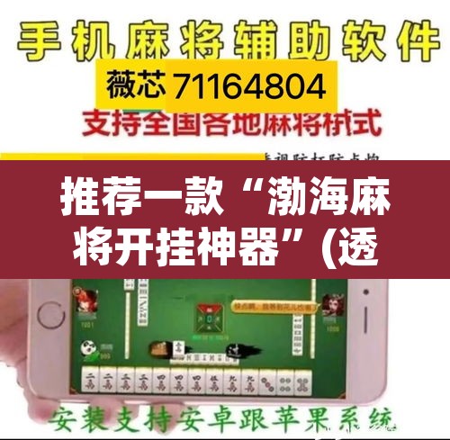 推荐一款“渤海麻将开挂神器”(透视挂)辅助透视教程
