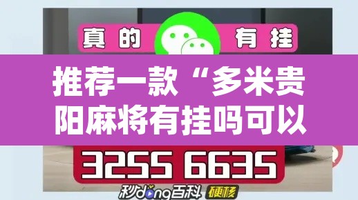 推荐一款“多米贵阳麻将有挂吗可以开挂吗”(透视挂)辅助透视教程