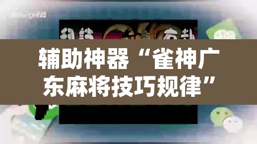 辅助神器“雀神广东麻将技巧规律”(透视挂)辅助透视教程