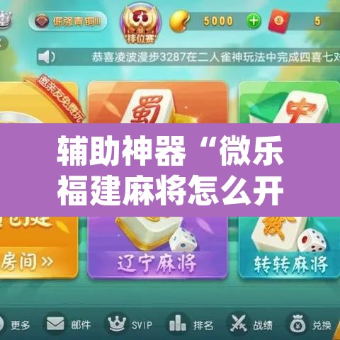 辅助神器“微乐福建麻将怎么开挂”(透视挂)辅助透视教程