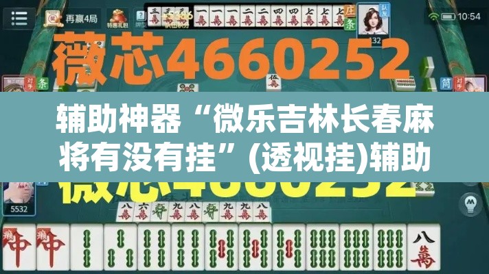 辅助神器“微乐吉林长春麻将有没有挂”(透视挂)辅助透视教程