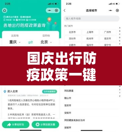国庆出行防疫政策一键查询 → 国庆假期出行 多地公布防疫政策!