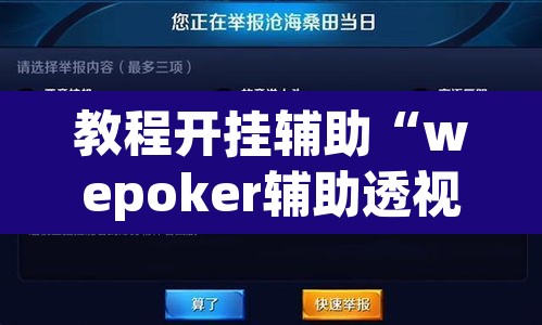 教程开挂辅助“wepoker辅助透视”(透视挂)辅助透视教程