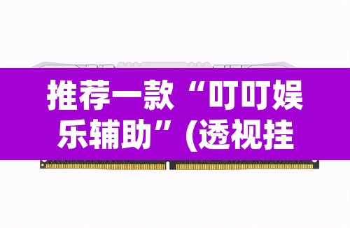 推荐一款“叮叮娱乐辅助”(透视挂)辅助透视教程