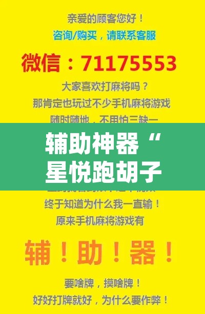 辅助神器“星悦跑胡子辅助软件”(透视挂)辅助透视教程