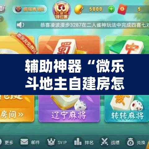辅助神器“微乐斗地主自建房怎么拿好牌”(透视挂)辅助透视教程