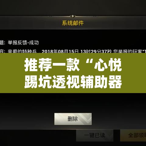 推荐一款“心悦踢坑透视辅助器”(透视挂)辅助透视教程