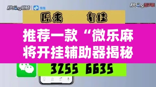推荐一款“微乐麻将开挂辅助器揭秘”(透视挂)辅助透视教程