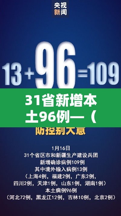 31省新增本土96例—(31省新增109例 其中本土93例) 31省新增本土96例—(31省新增109例 其中本土93例)