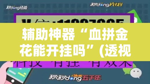 辅助神器“血拼金花能开挂吗”(透视挂)辅助透视教程
