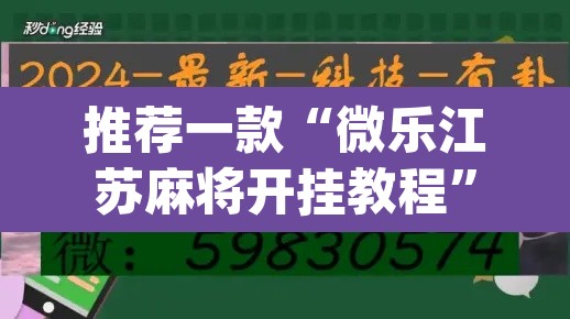 推荐一款“微乐江苏麻将开挂教程”(透视挂)辅助透视教程