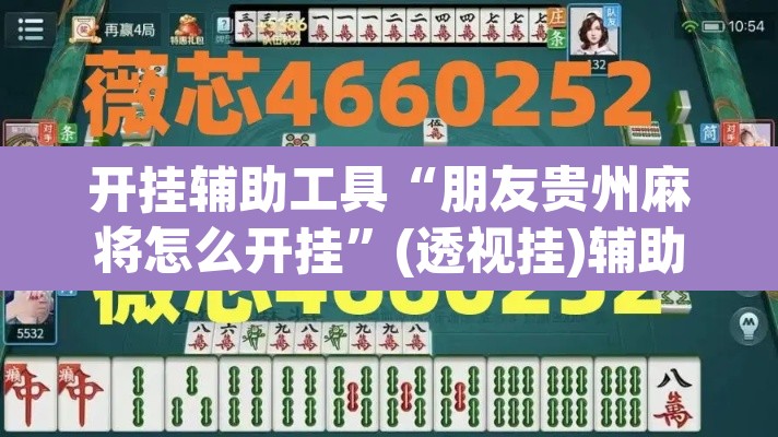 开挂辅助工具“朋友贵州麻将怎么开挂”(透视挂)辅助透视教程